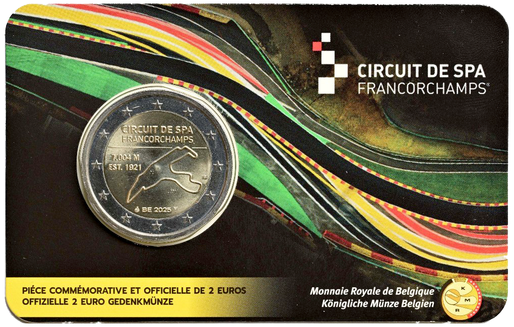 2 euros conmemorativa Circuito de Spa-Francorchamps